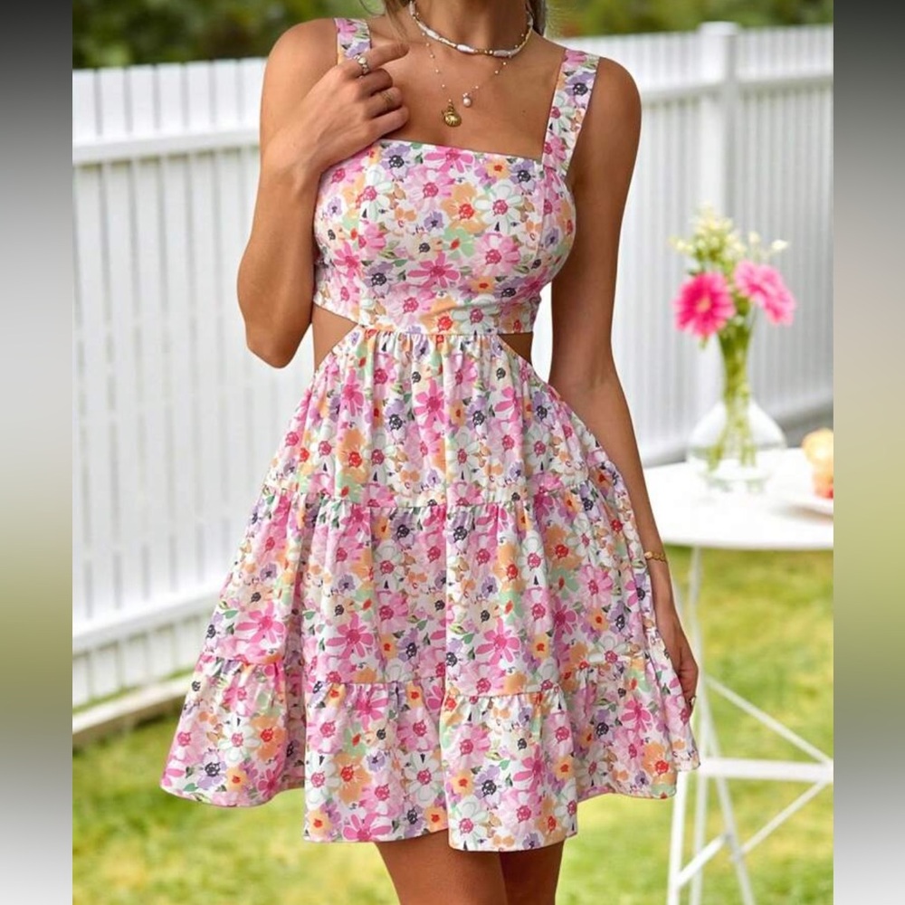 Floral Cutout Summer Dress